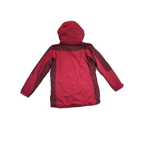 Columbia Coat Mens Large Red Waterproof Detachable Hood Zip Snap Pockets - Picture 2 of 16